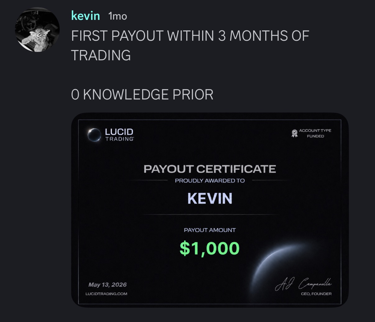 Student payout